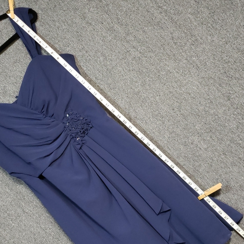 ^David’s Bridal Periwinkle Chiffon Floral Dress - Picture 11 of 14